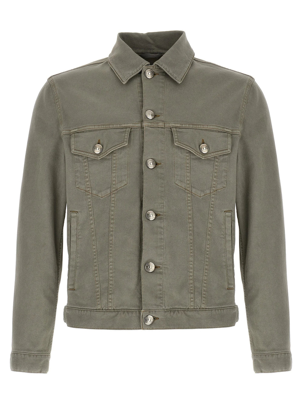 Brunello Cucinelli Gray Cotton Denim Jacket
