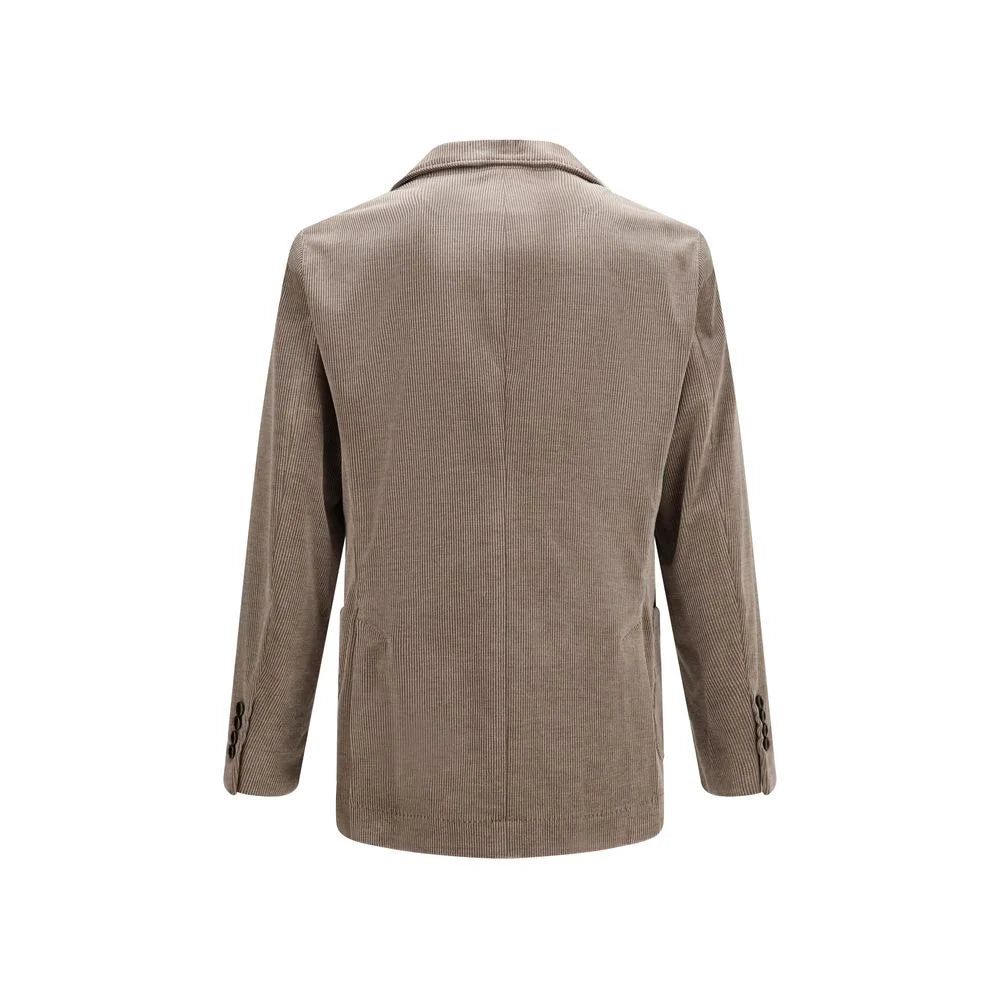 Brunello Cucinelli Gray Cotton Full-Length Jacket
