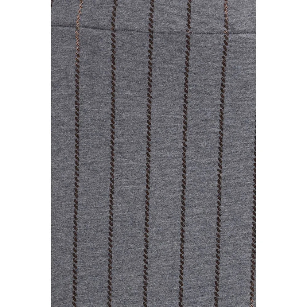 Brunello Cucinelli Gray Cotton Midi Skirt - XS