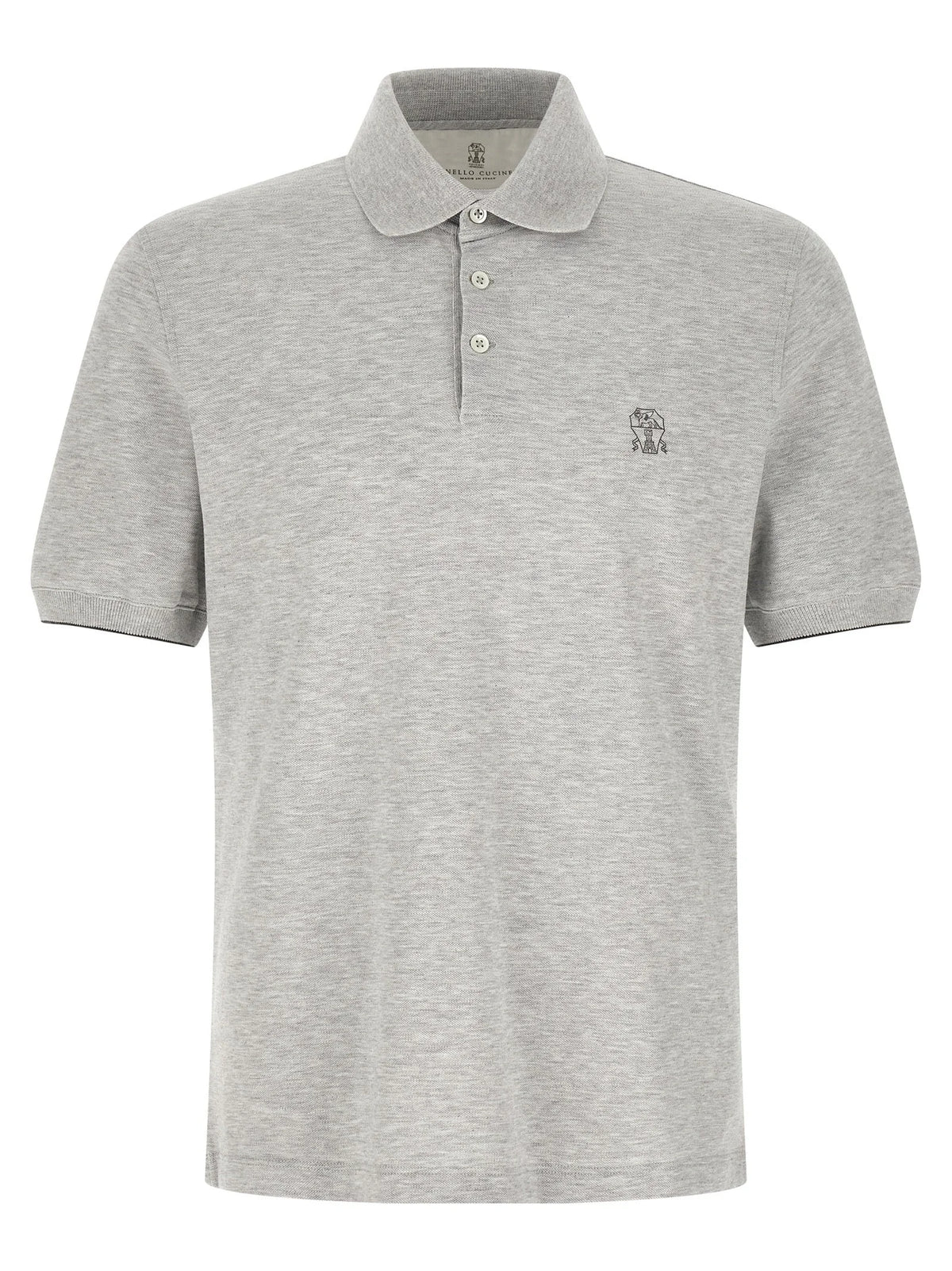 Brunello Cucinelli Gray Cotton Polo Shirt