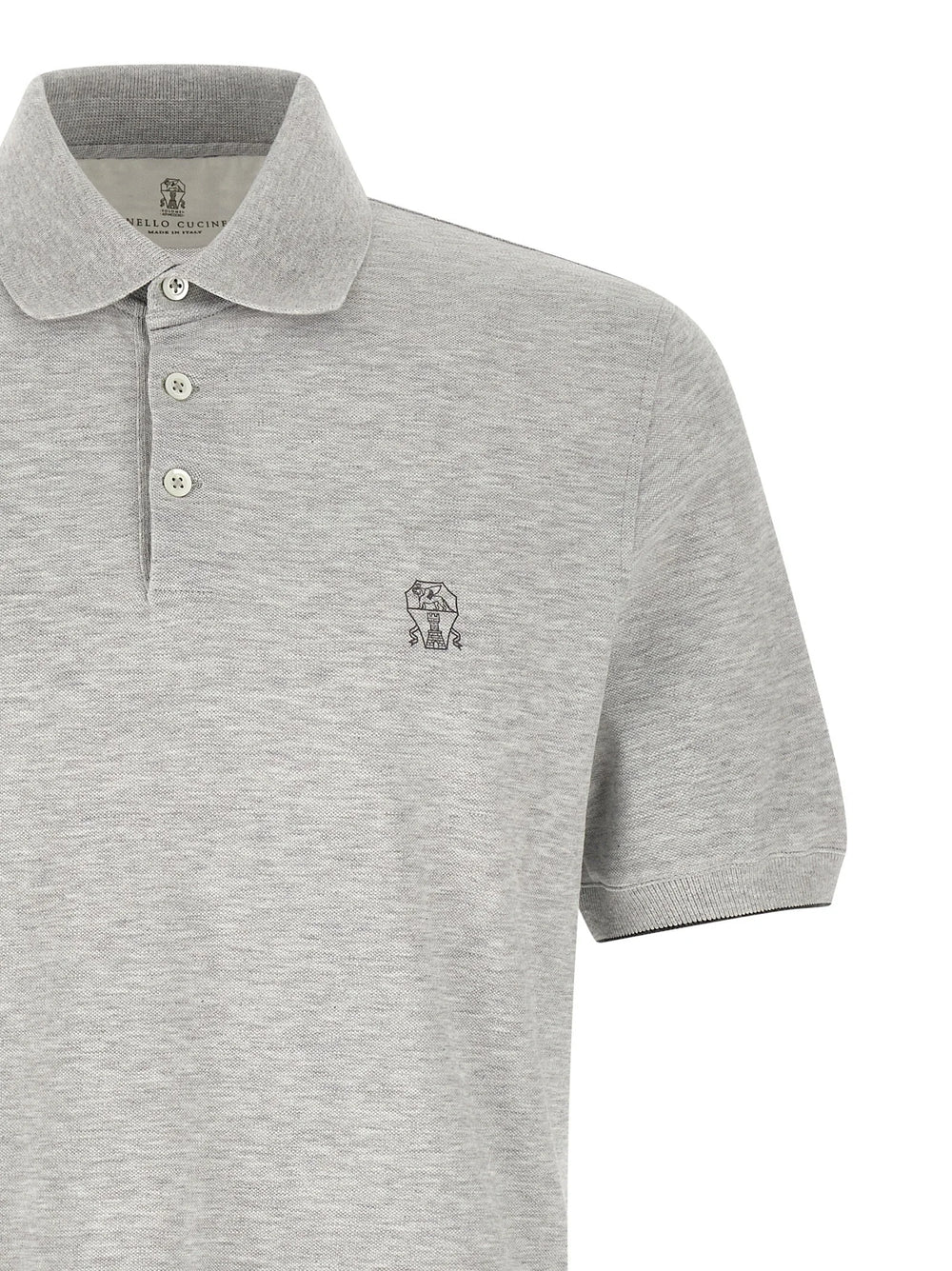 Brunello Cucinelli Gray Cotton Polo Shirt