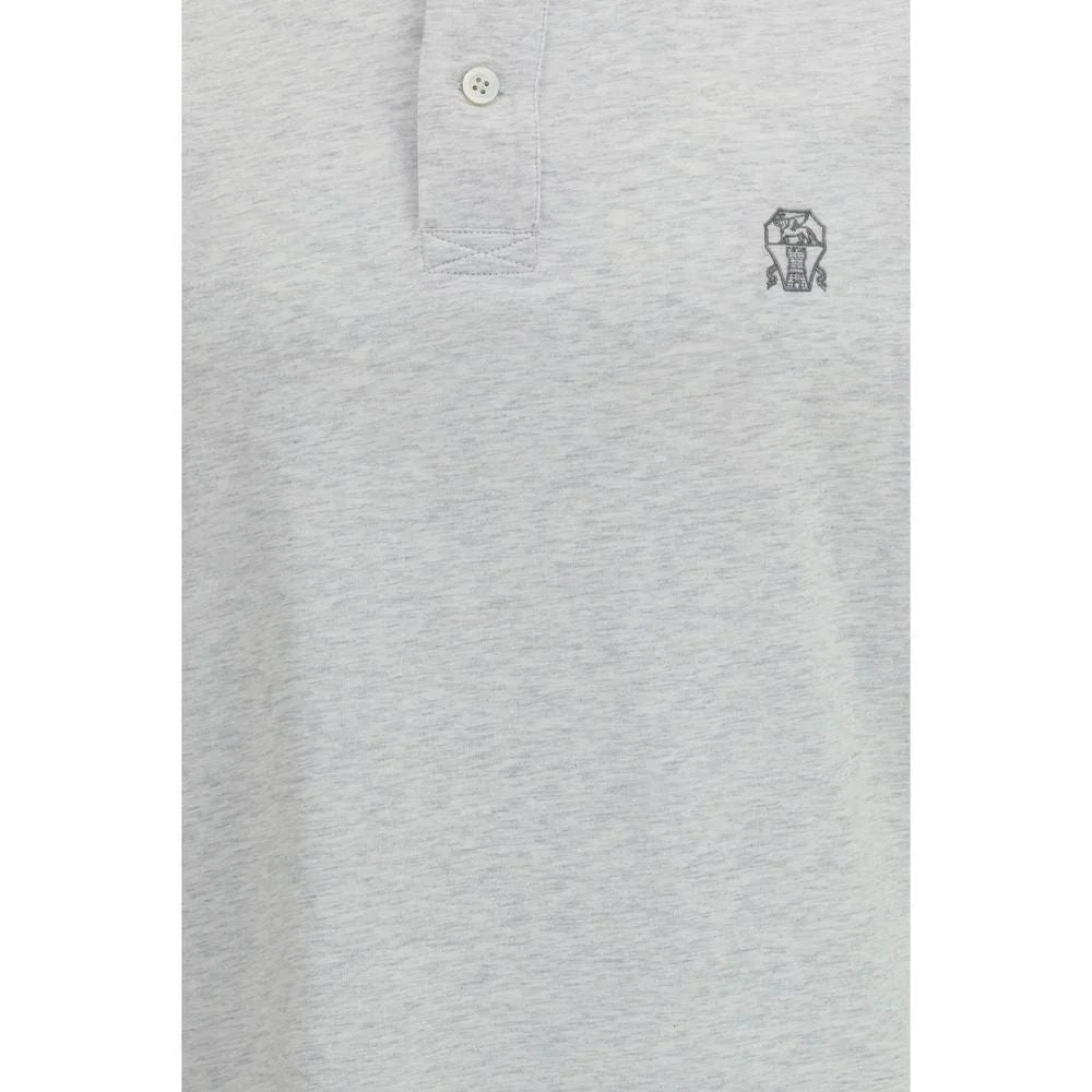 Brunello Cucinelli Gray Cotton Polo Shirt