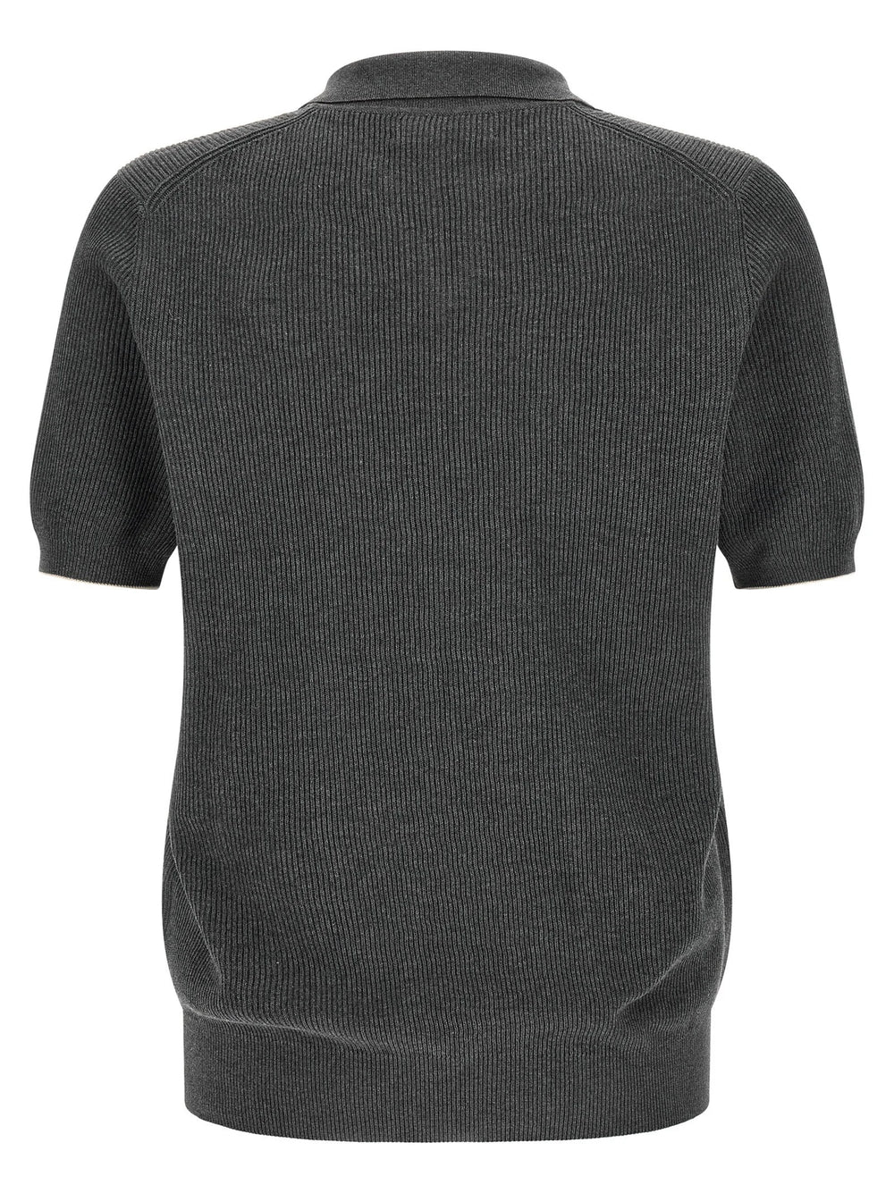 Brunello Cucinelli Gray Cotton Polo Shirt