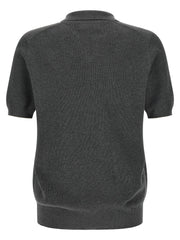 Brunello Cucinelli Gray Cotton Polo Shirt