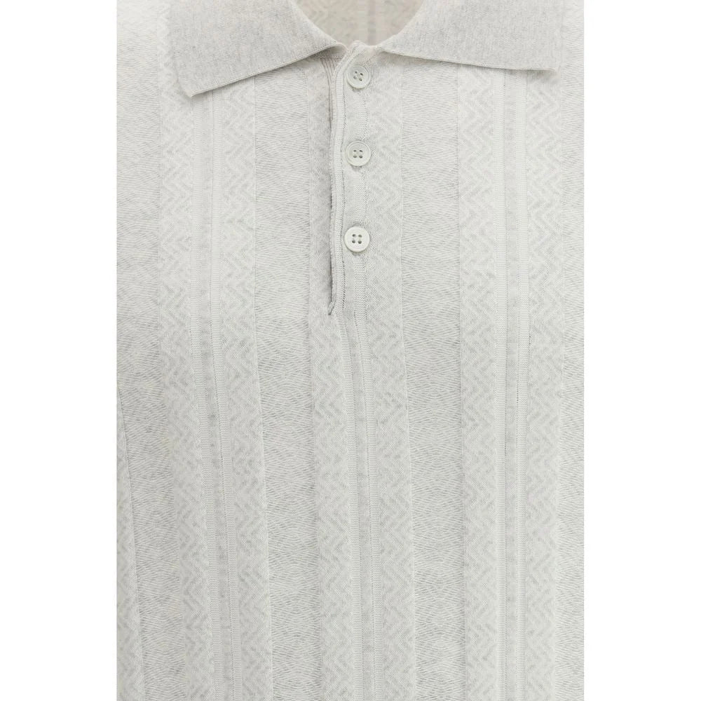 Brunello Cucinelli Gray Cotton Polo Shirt