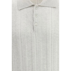 Brunello Cucinelli Gray Cotton Polo Shirt