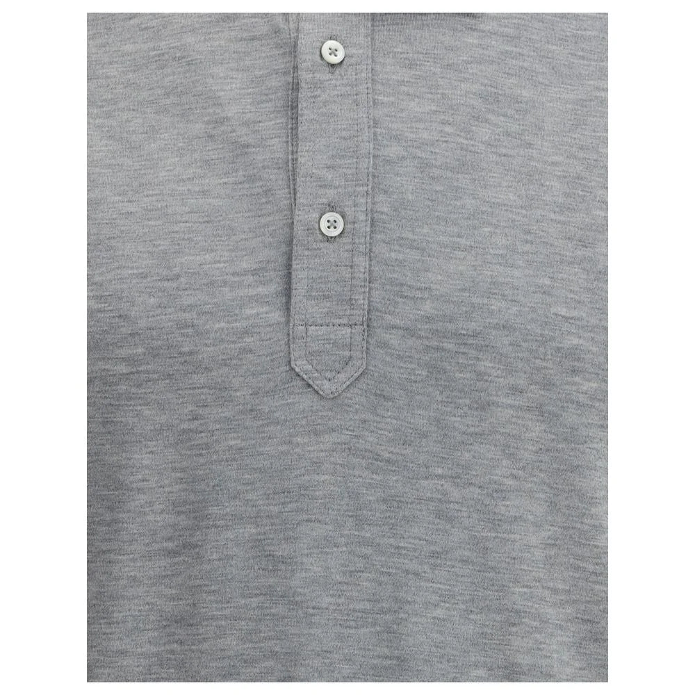 Brunello Cucinelli Gray Cotton Polo Shirt - S