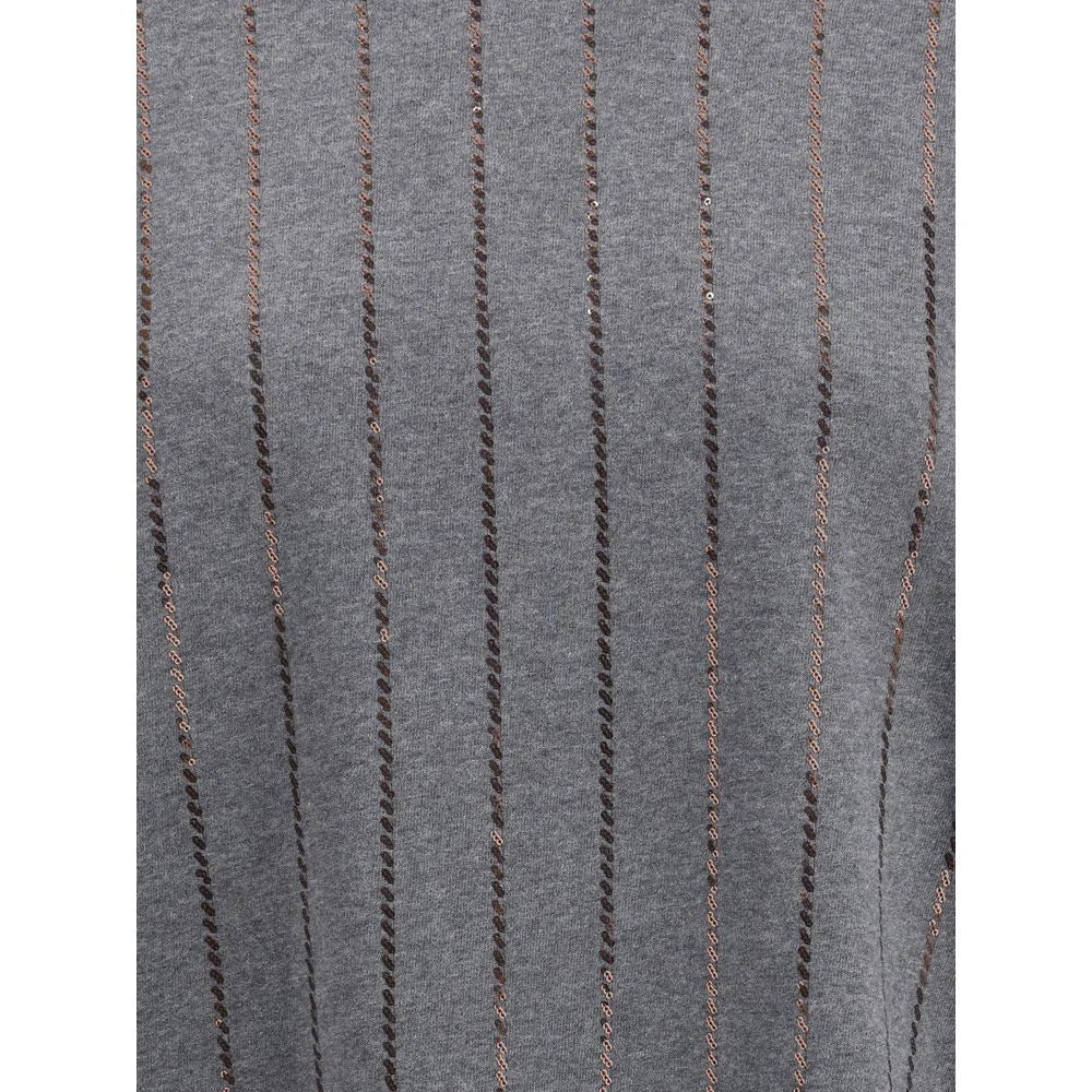 Brunello Cucinelli Gray Cotton Sweatshirt