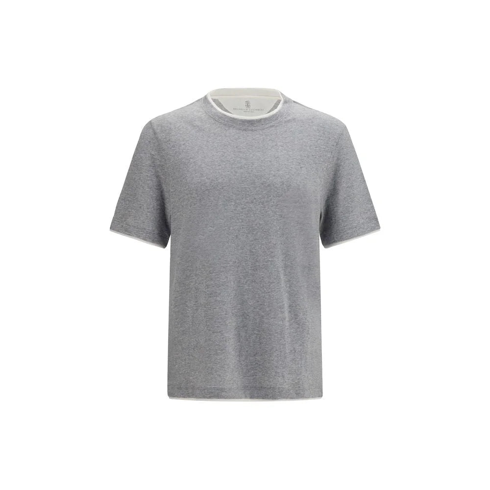 Brunello Cucinelli T-Shirt in Cotone Grigio