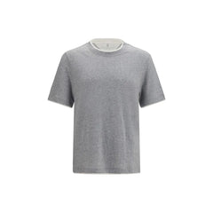 Brunello Cucinelli T-Shirt in Cotone Grigio
