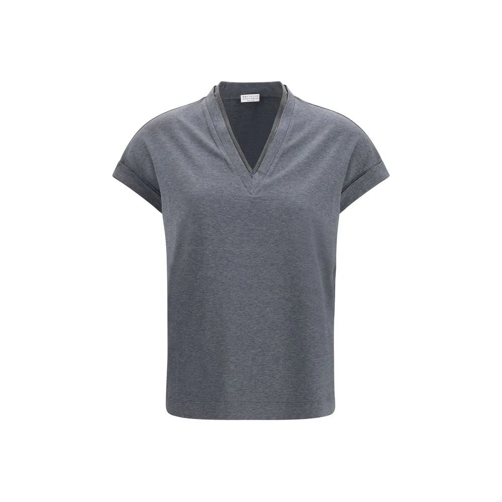Brunello Cucinelli Gray Cotton T-Shirt
