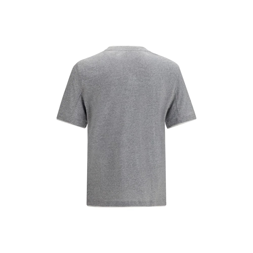 Brunello Cucinelli T-Shirt in Cotone Grigio
