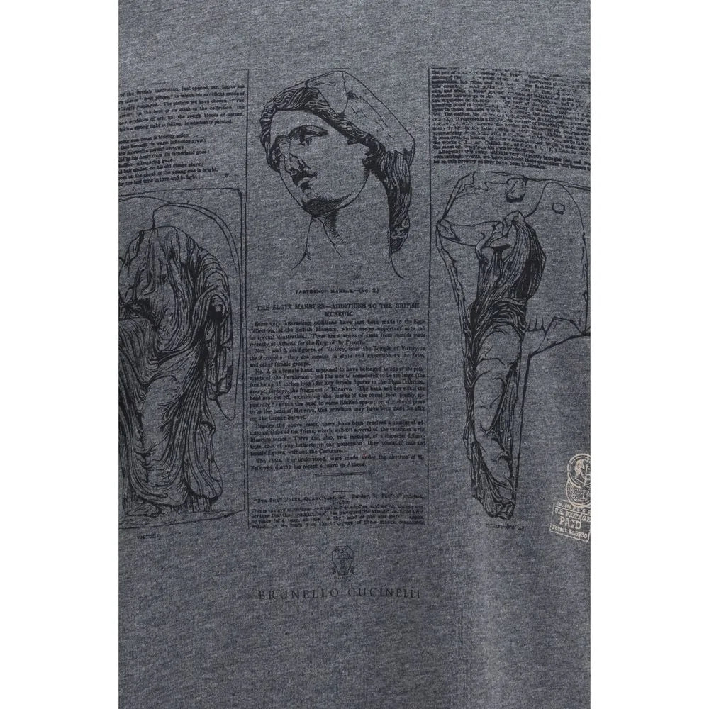 Brunello Cucinelli Gray Cotton T-Shirt