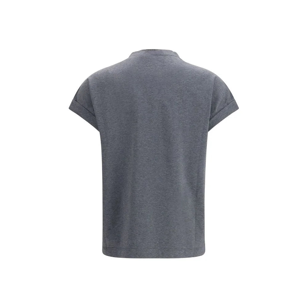 Brunello Cucinelli Gray Cotton T-Shirt