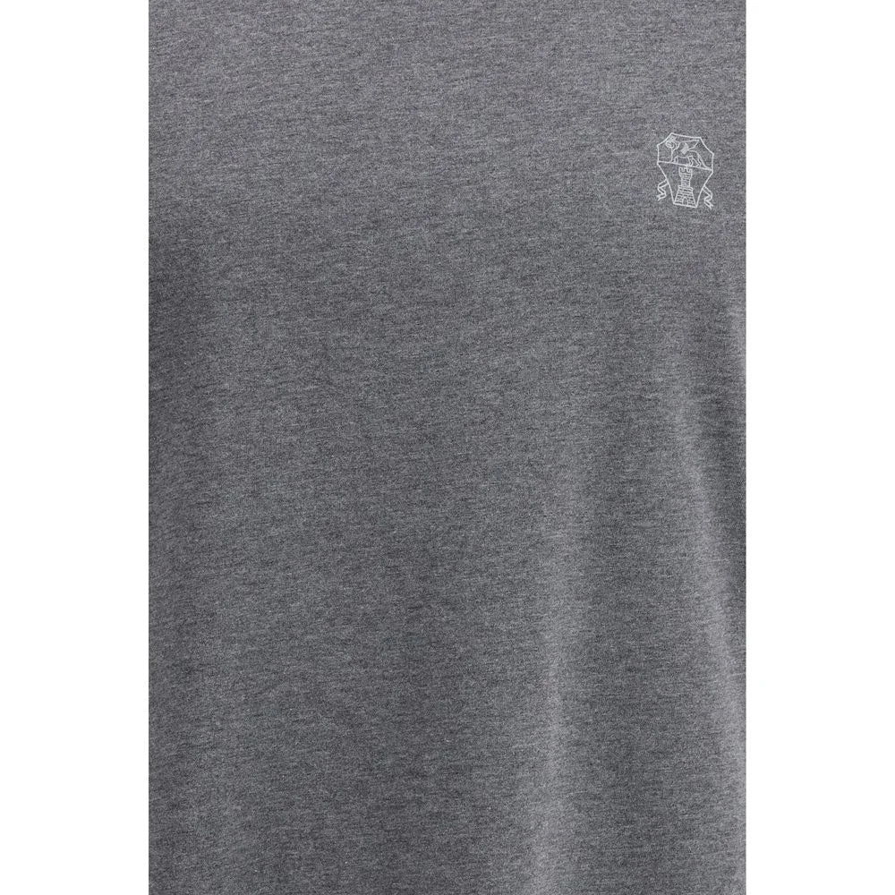 Brunello Cucinelli Gray Cotton T-Shirt