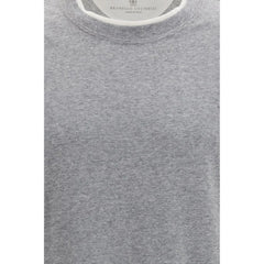 Brunello Cucinelli T-Shirt in Cotone Grigio