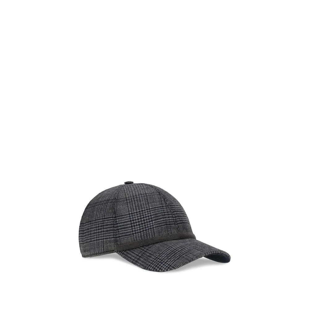 Brunello Cucinelli Gray Fleece Wool Cap (Baseball Hat) - M