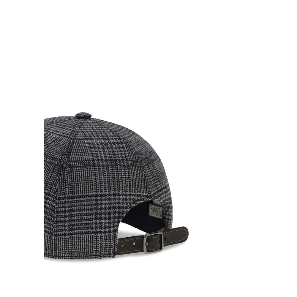 Brunello Cucinelli Gray Fleece Wool Cap (Baseball Hat) - M