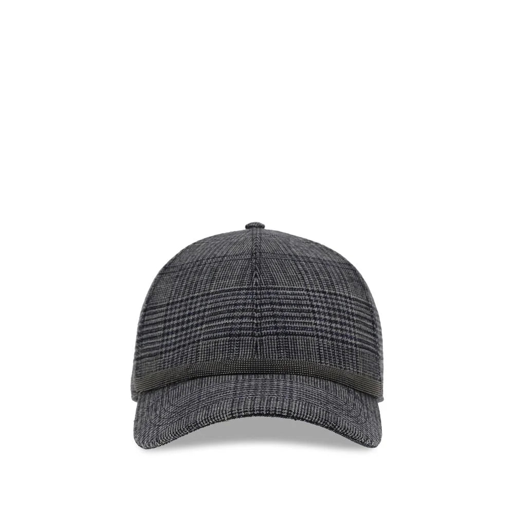 Brunello Cucinelli Gray Fleece Wool Cap (Baseball Hat) - M