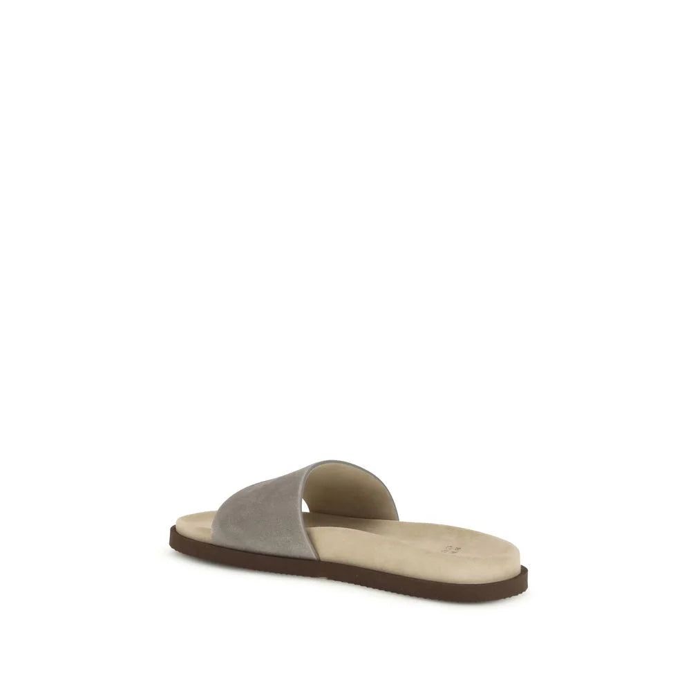 Brunello Cucinelli Gray Lamb Ovis Aries Aries Sandals