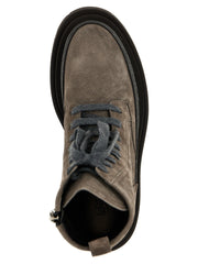 Brunello Cucinelli Gray Leather Ankle Boots - EU37/US7