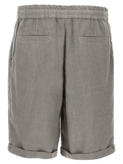 Brunello Cucinelli Gray Linen Bermuda Shorts - XXL