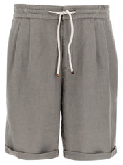 Brunello Cucinelli Gray Linen Bermuda Shorts - XXL