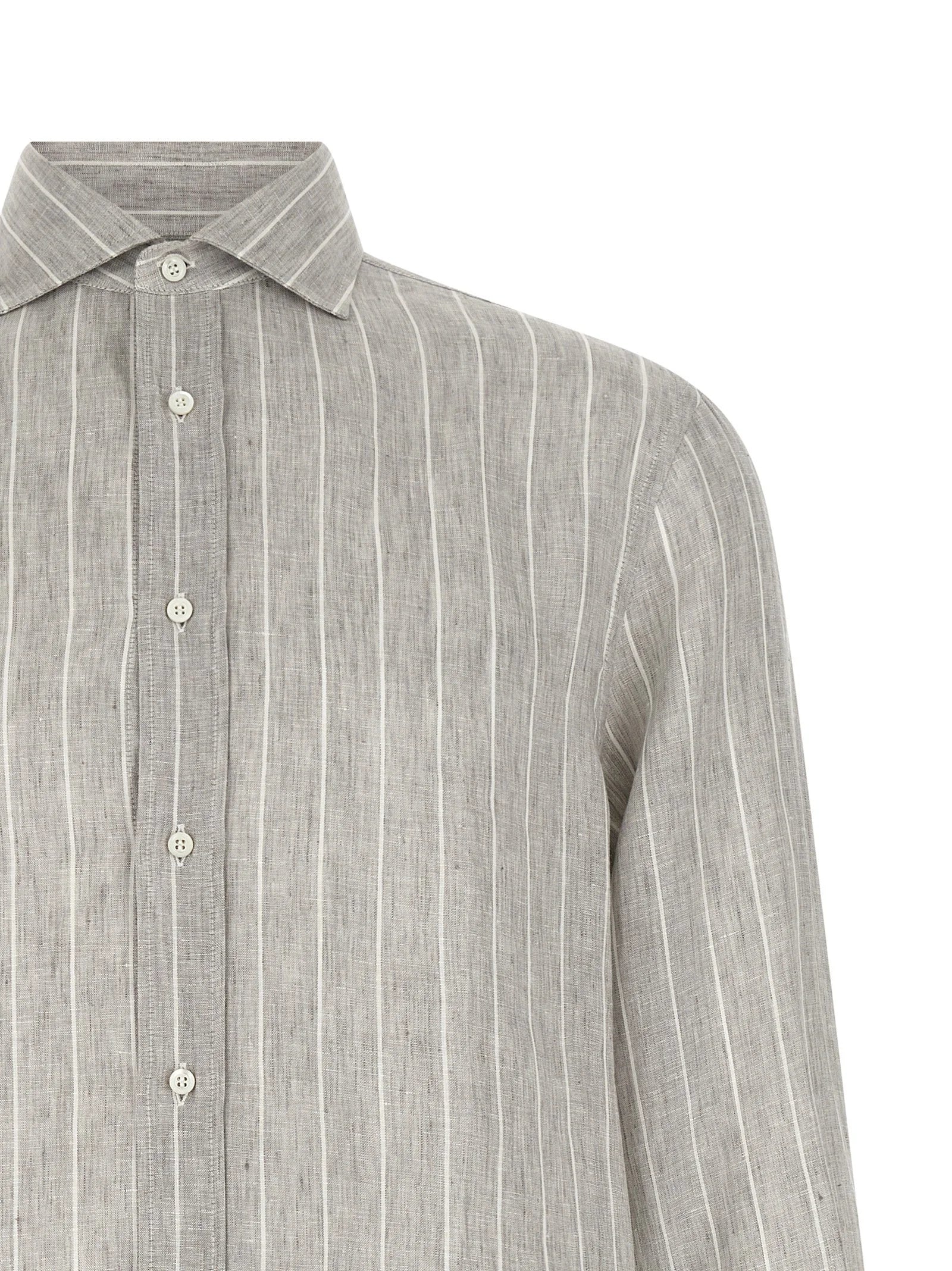 Brunello Cucinelli Gray Linen Blouse - S