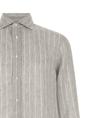 Brunello Cucinelli Gray Linen Blouse - S