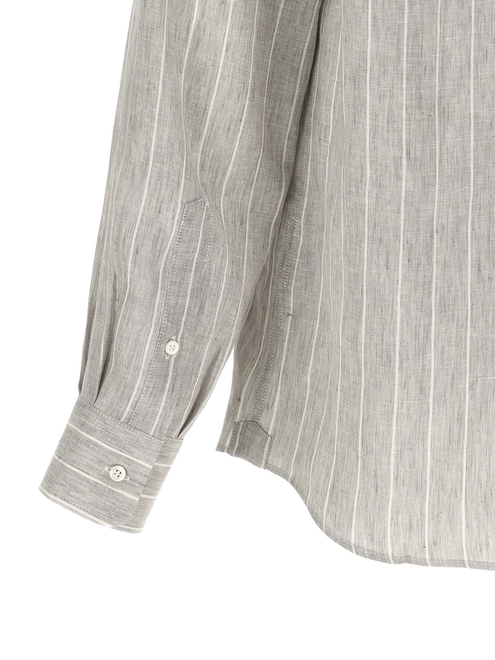 Brunello Cucinelli Gray Linen Blouse - S