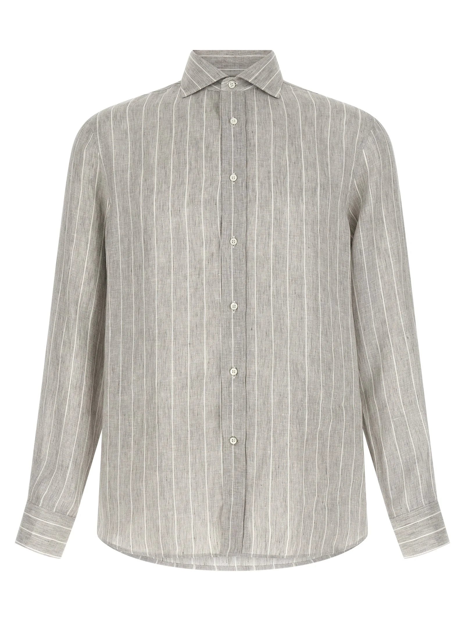 Brunello Cucinelli Gray Linen Blouse - S