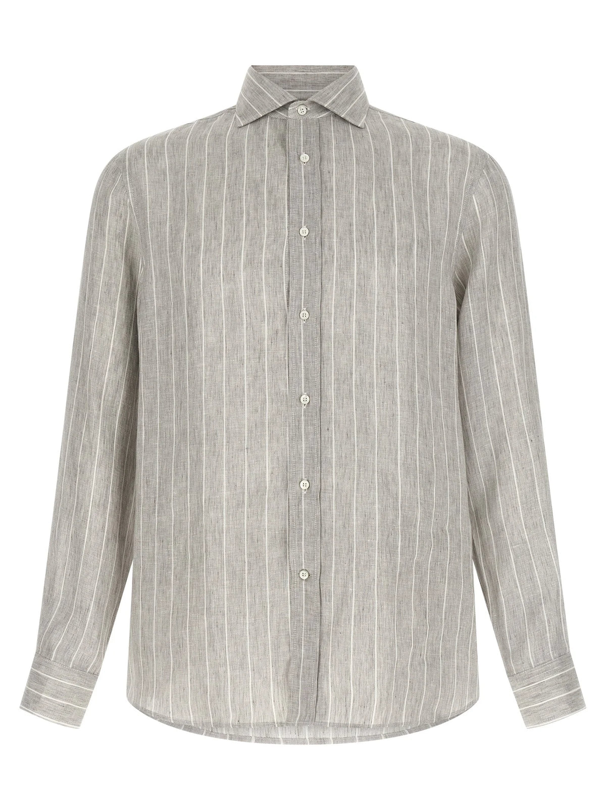 Brunello Cucinelli Gray Linen Blouse - S