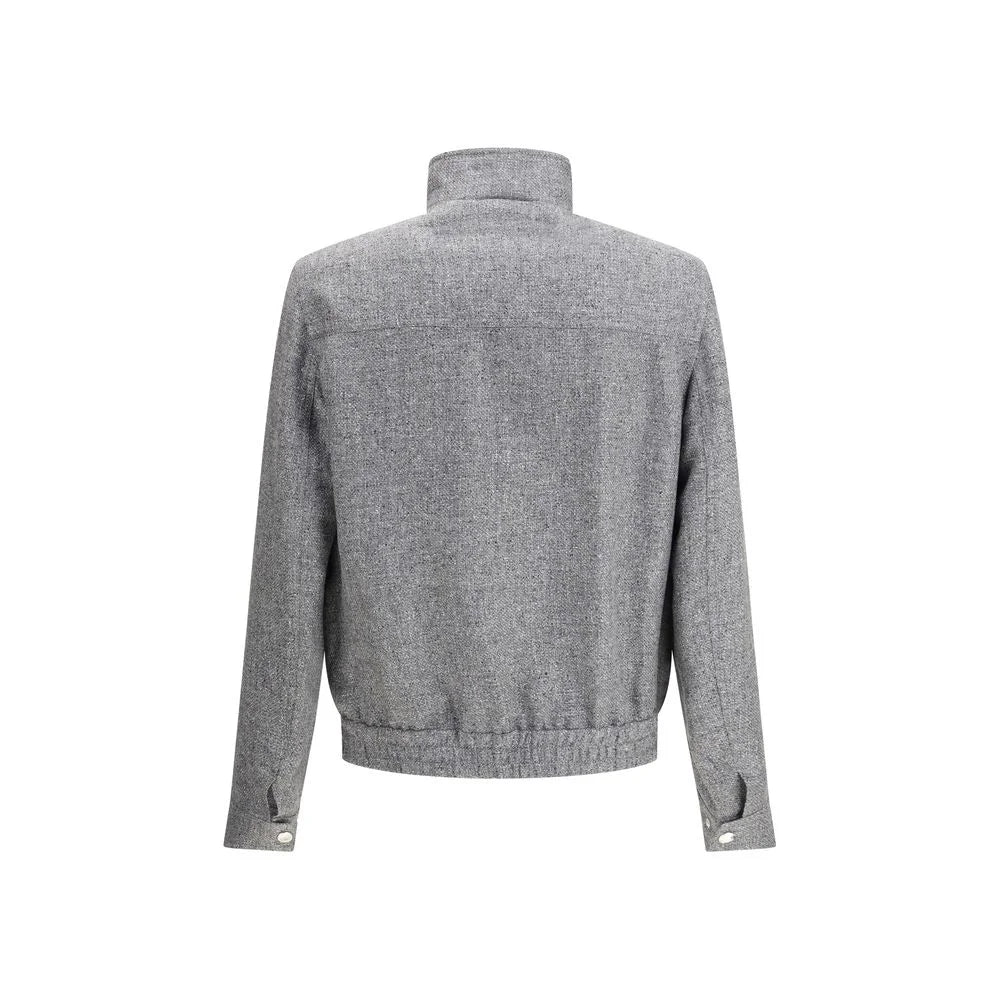 Brunello Cucinelli Gray Linen Bomber - IT54 | XXL