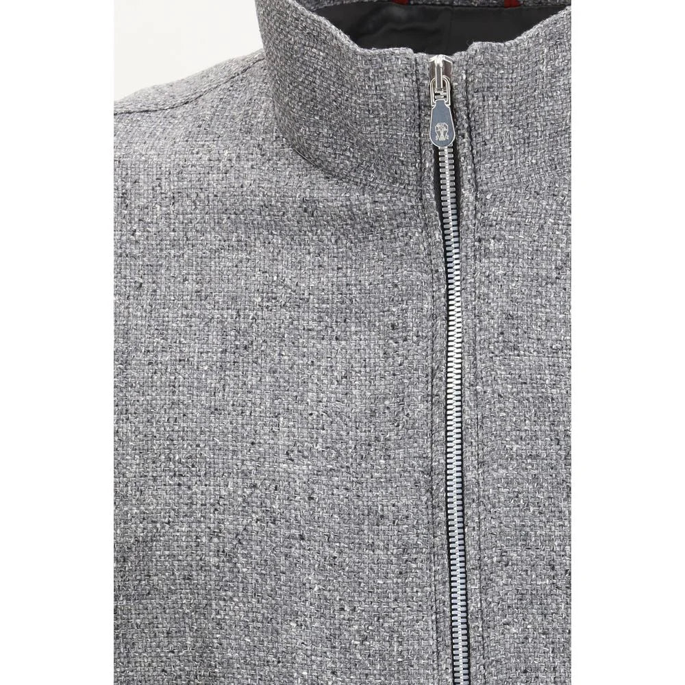 Brunello Cucinelli Gray Linen Bomber - IT54 | XXL
