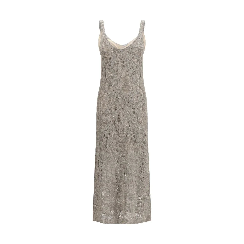 Brunello Cucinelli Gray Linen Casual Dress - S