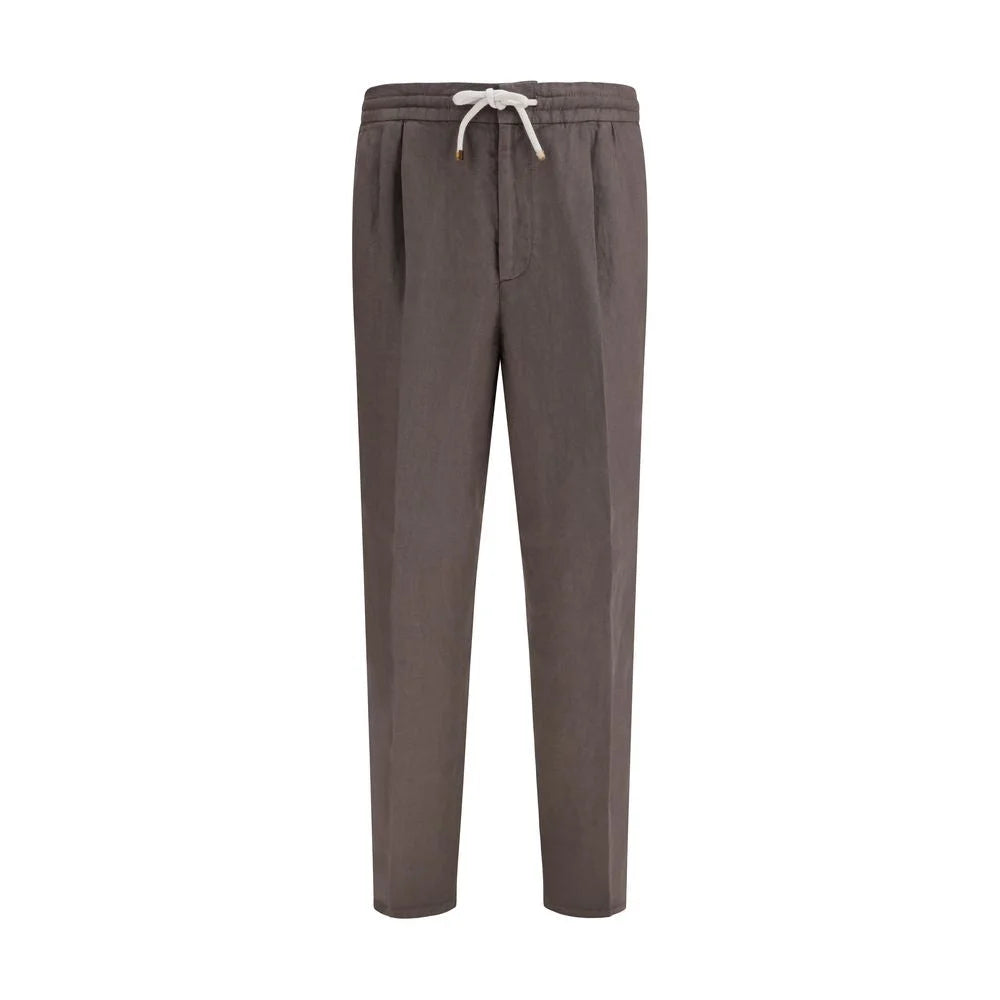 Brunello Cucinelli Gray Linen Casual Pants