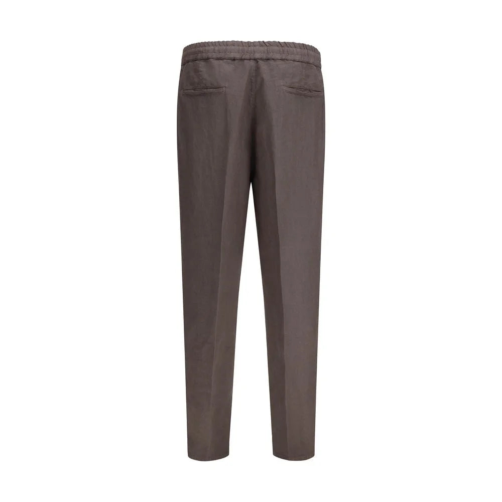Brunello Cucinelli Gray Linen Casual Pants