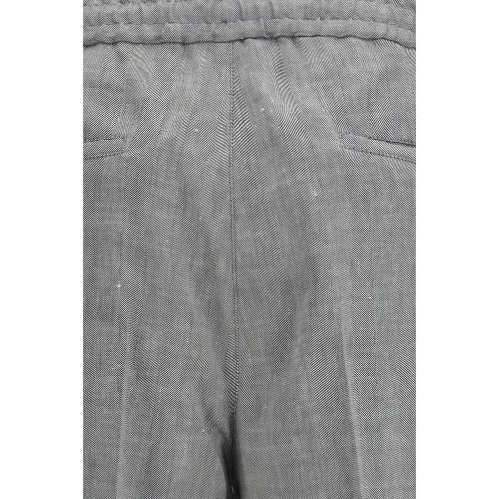 Brunello Cucinelli Gray Linen Casual Pants - IT54 | XXL