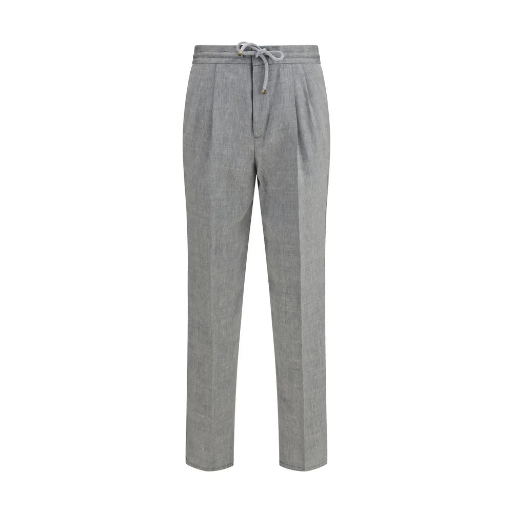 Brunello Cucinelli Gray Linen Casual Pants - IT54 | XXL