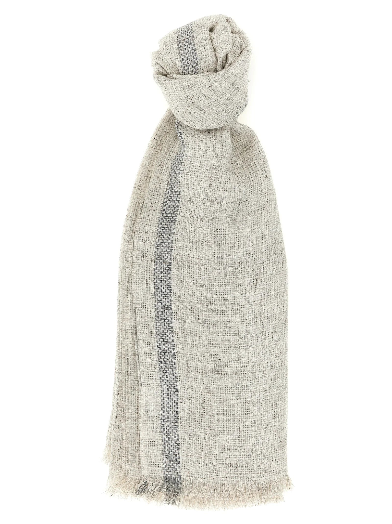 Brunello Cucinelli Gray Linen Scarf