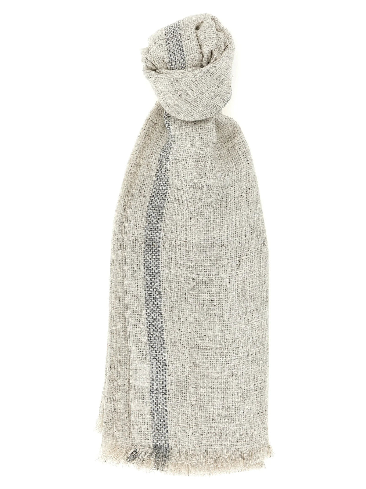 Brunello Cucinelli Gray Linen Scarf