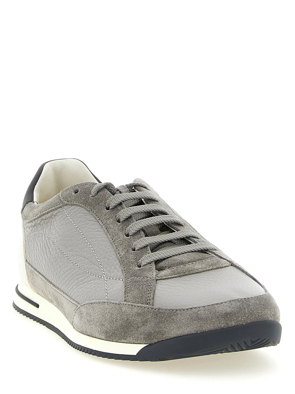 Brunello Cucinelli Gray Nubuc Leather Sneakers