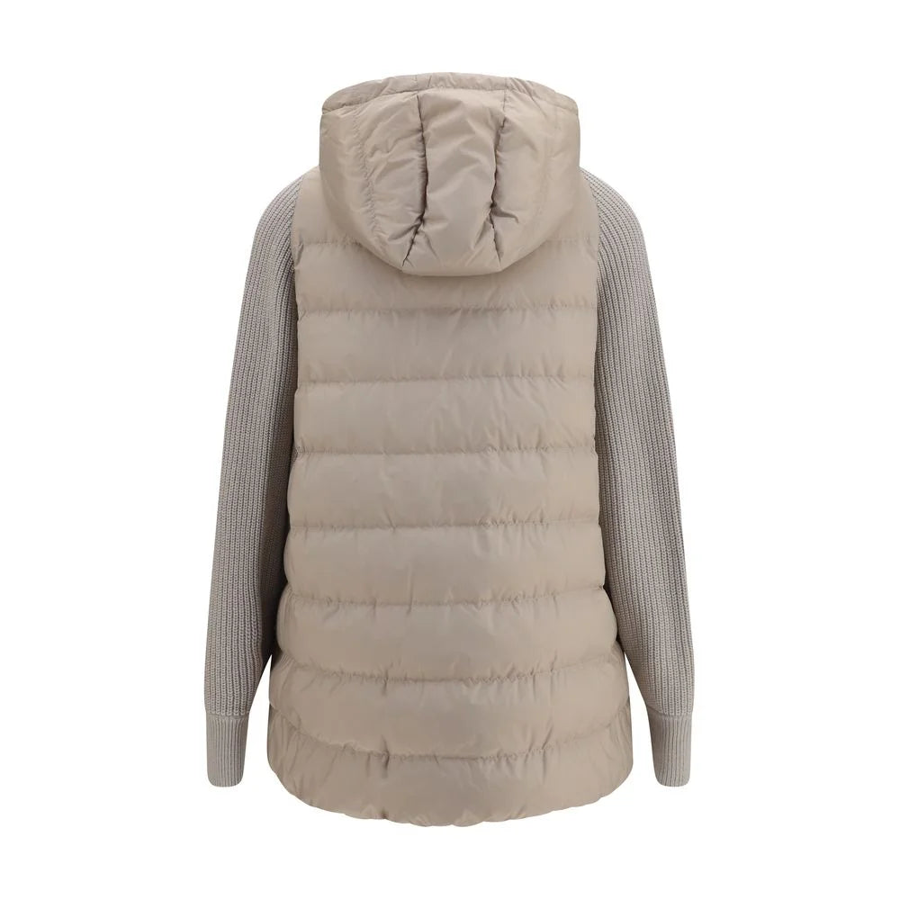Brunello Cucinelli Gray Polyamide Full-Length Jacket