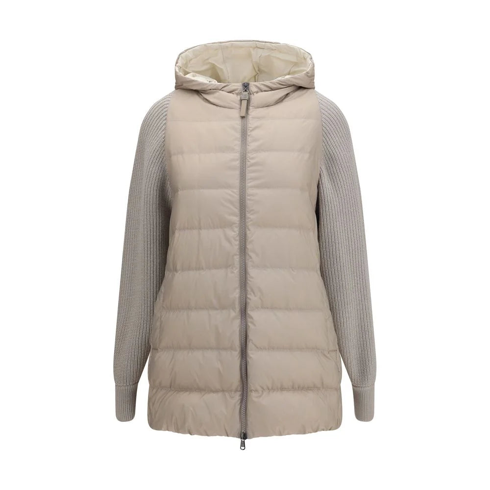 Brunello Cucinelli Gray Polyamide Full-Length Jacket