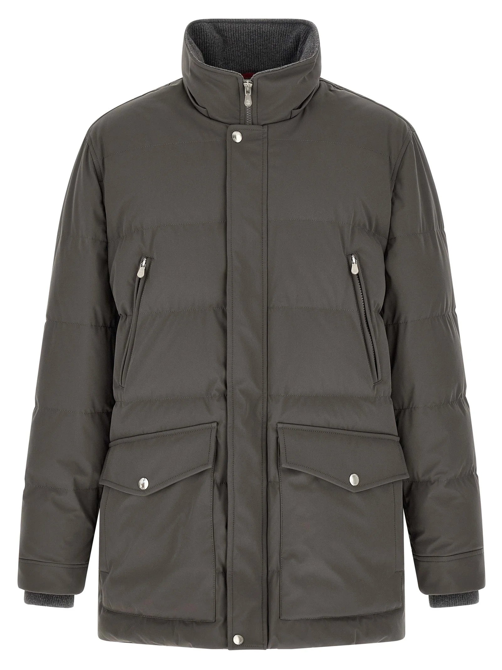 Brunello Cucinelli Gray Polyamide Parka