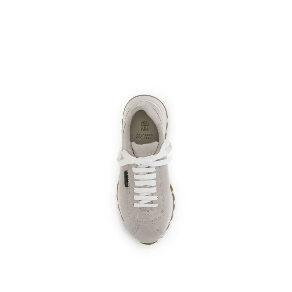 Brunello Cucinelli Gray Rubber Platform Sneakers
