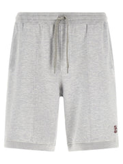 Brunello Cucinelli Gray Silk Bermuda Shorts
