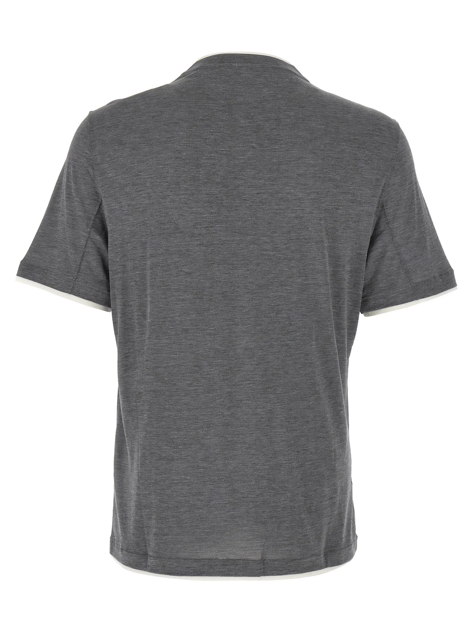 Brunello Cucinelli Gray Silk T-Shirt