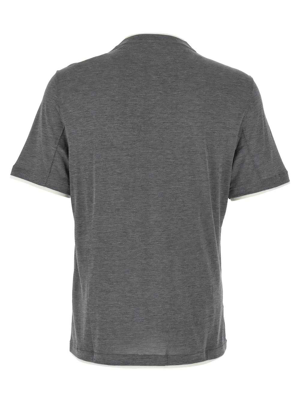 Brunello Cucinelli Gray Silk T-Shirt