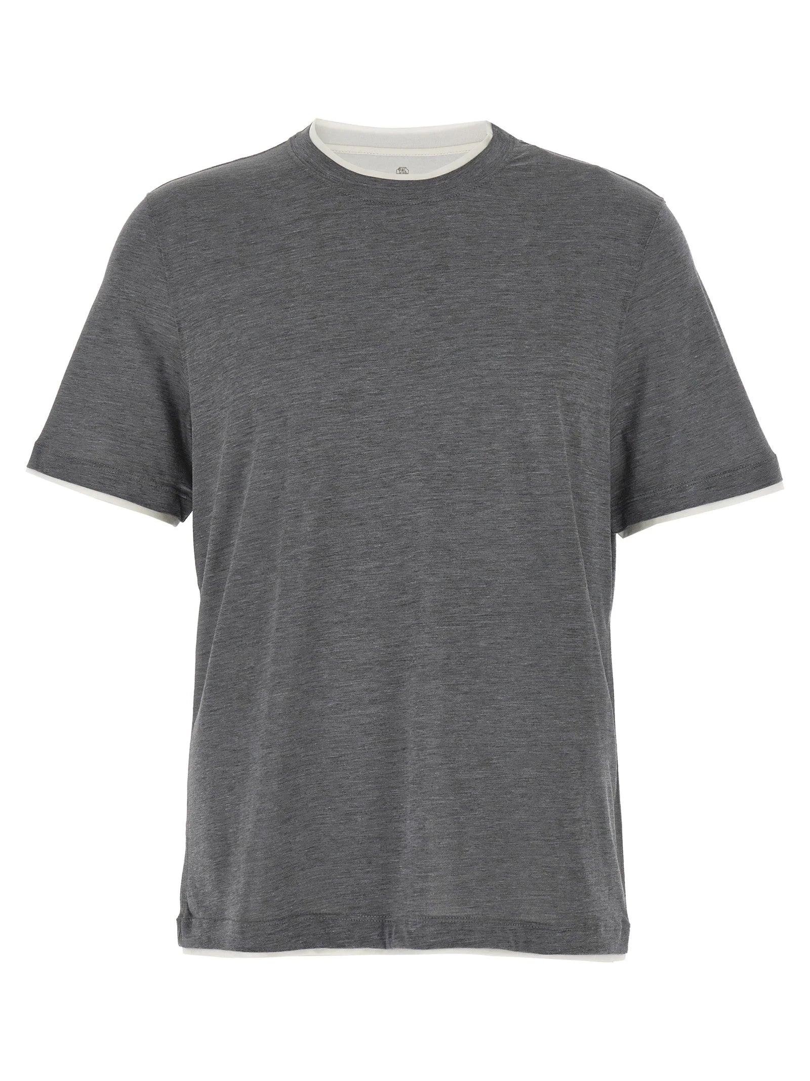 Brunello Cucinelli Gray Silk T-Shirt